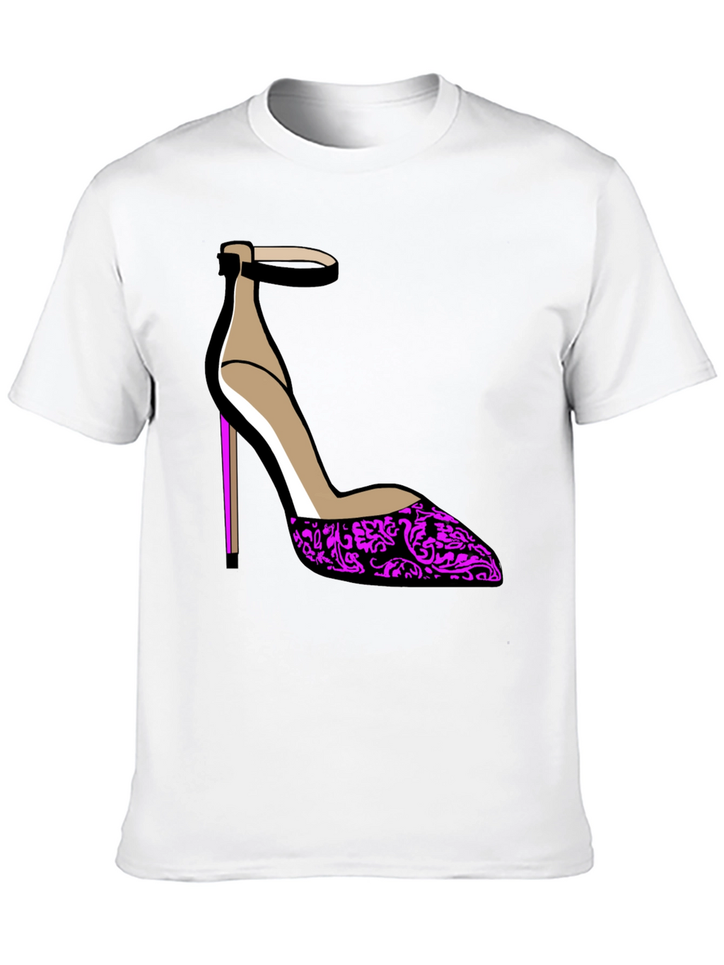 Stylish Heel Graphic Tee - Black