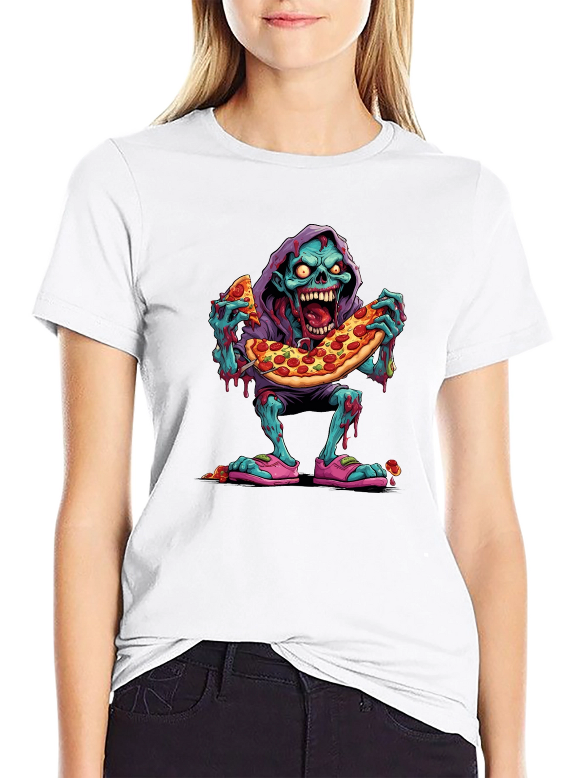 Zombie Pizza Lover Graphic Tee