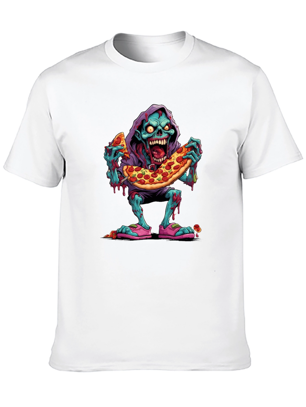 Zombie Pizza Lover Graphic Tee
