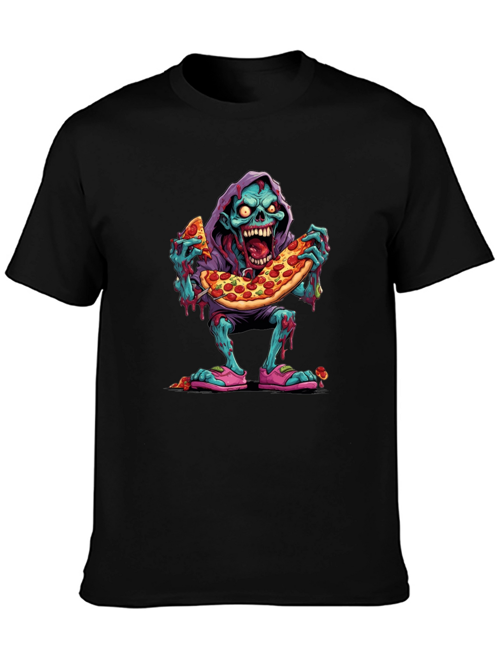 Zombie Pizza Lover Graphic Tee