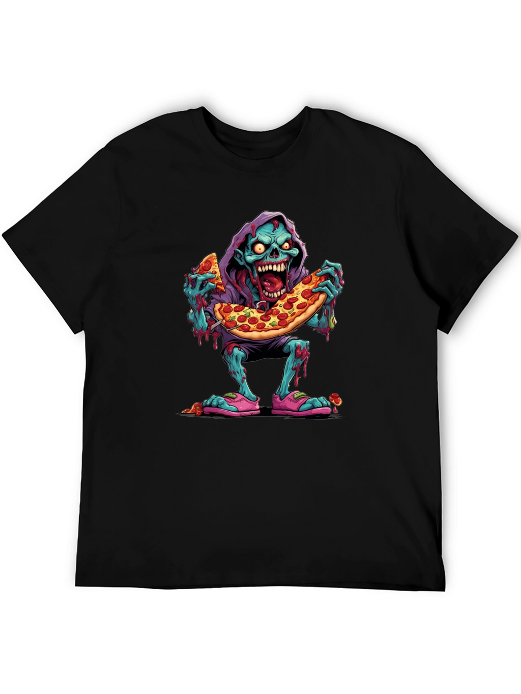Zombie Pizza Lover Graphic Tee