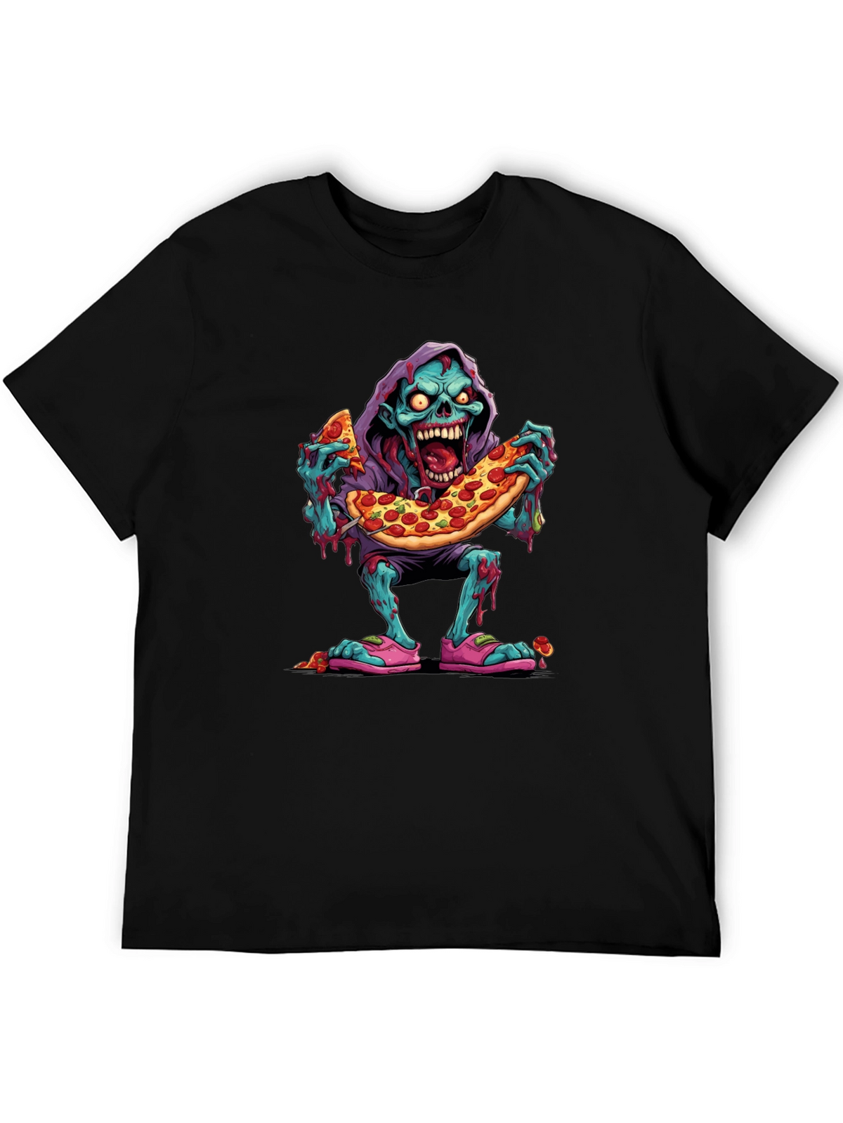 Zombie Pizza Lover Graphic Tee