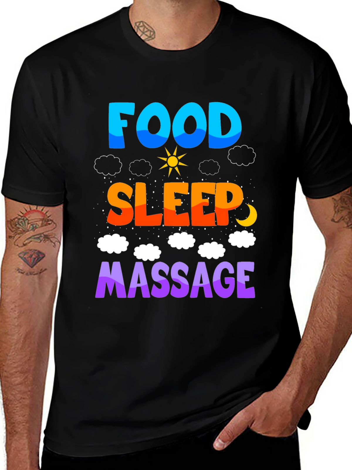 Food Sleep Massage T-Shirt Relaxation Tee