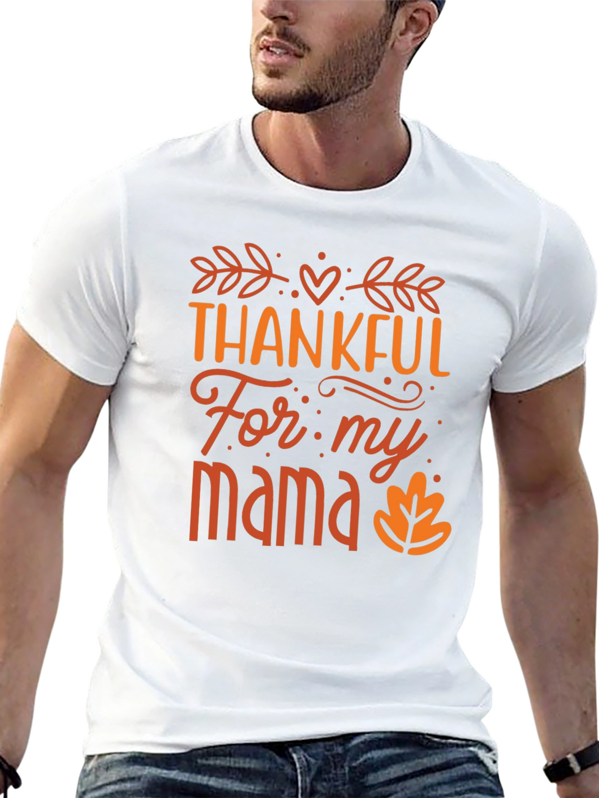 Thankful For My Mama Black T-Shirt