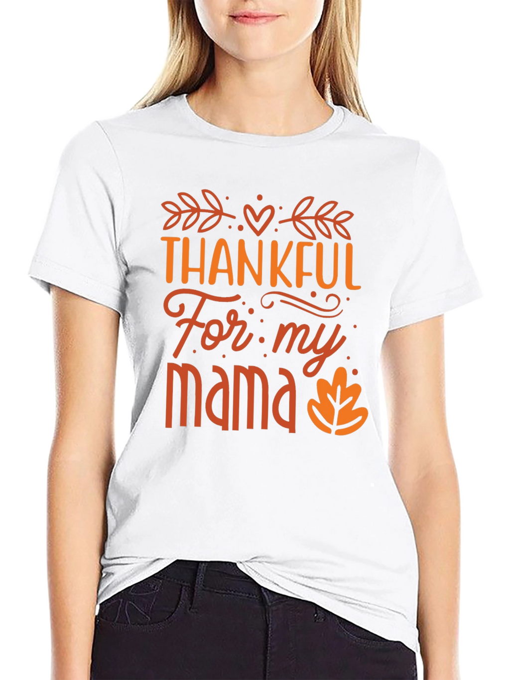 Thankful For My Mama Black T-Shirt
