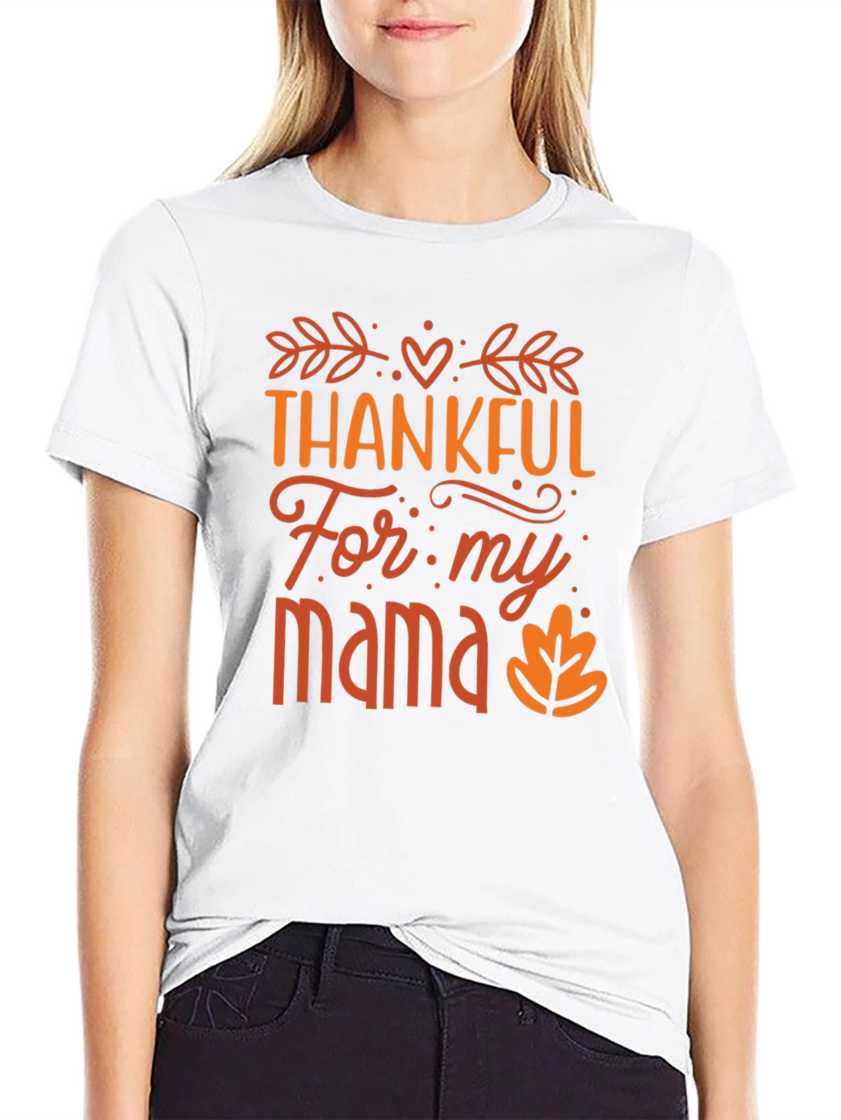 Thankful For My Mama Black T-Shirt