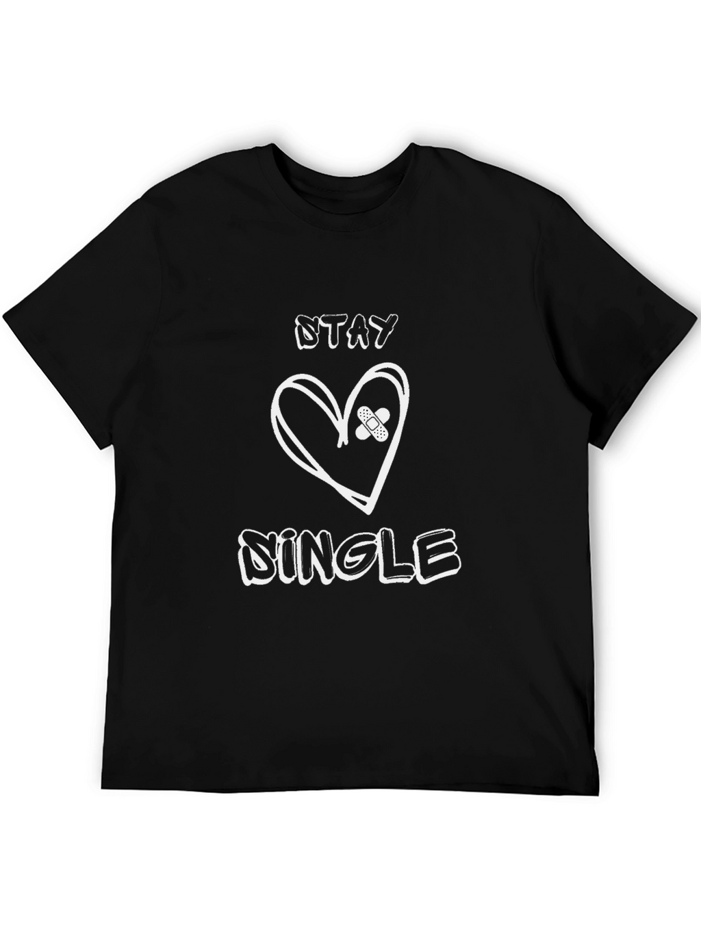 Stay Single Heart Graphic Tee - Unisex Black T-Shirt