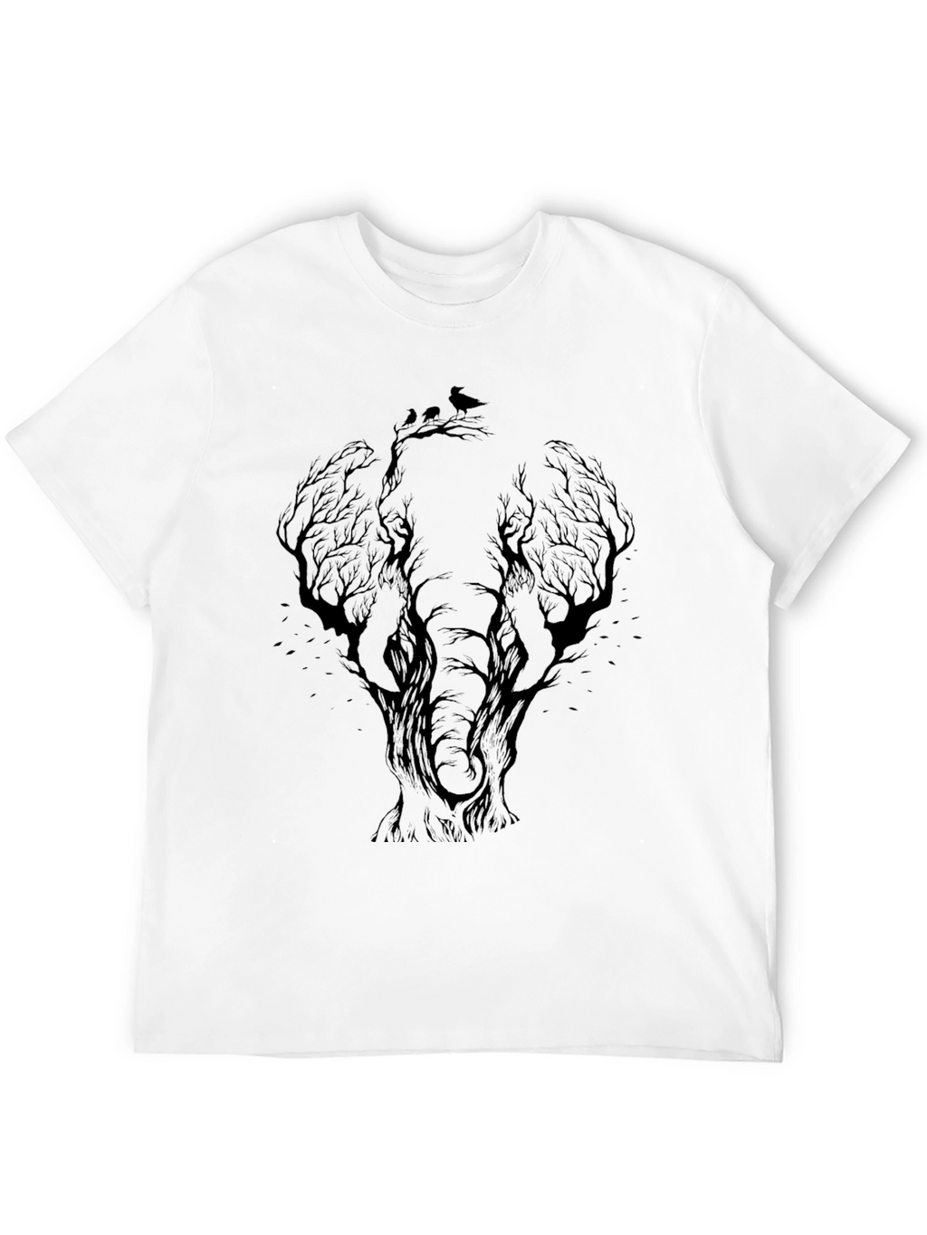 Elephant Tree Silhouette Graphic T-Shirt