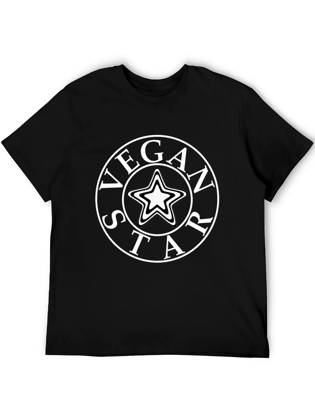 Vegan Star Graphic T-Shirt - Black