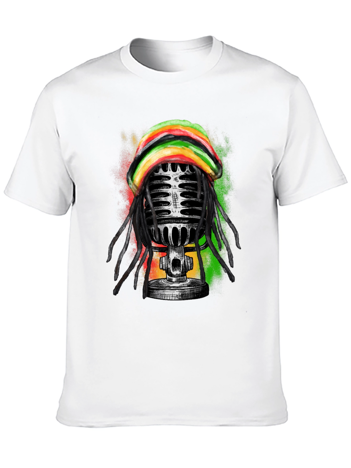 Reggae Microphone Graphic Tee - Black T-Shirt