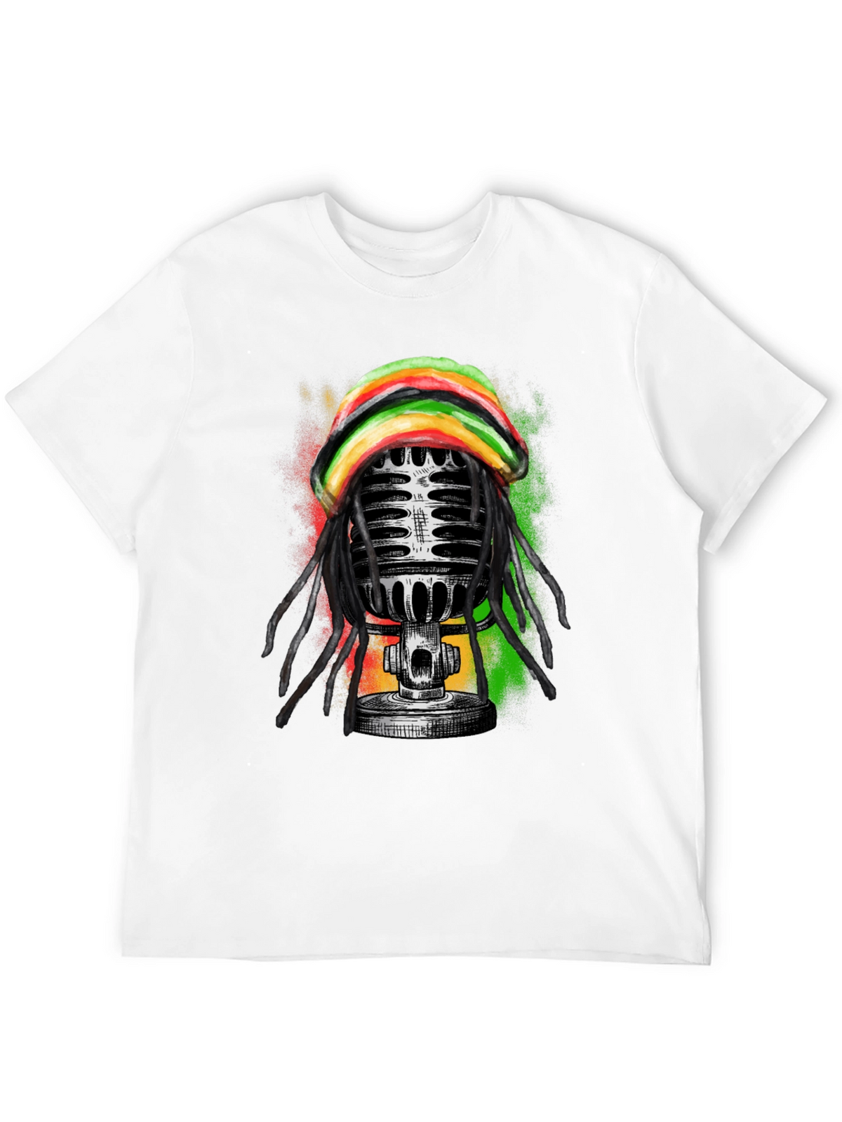 Reggae Microphone Graphic Tee - Black T-Shirt