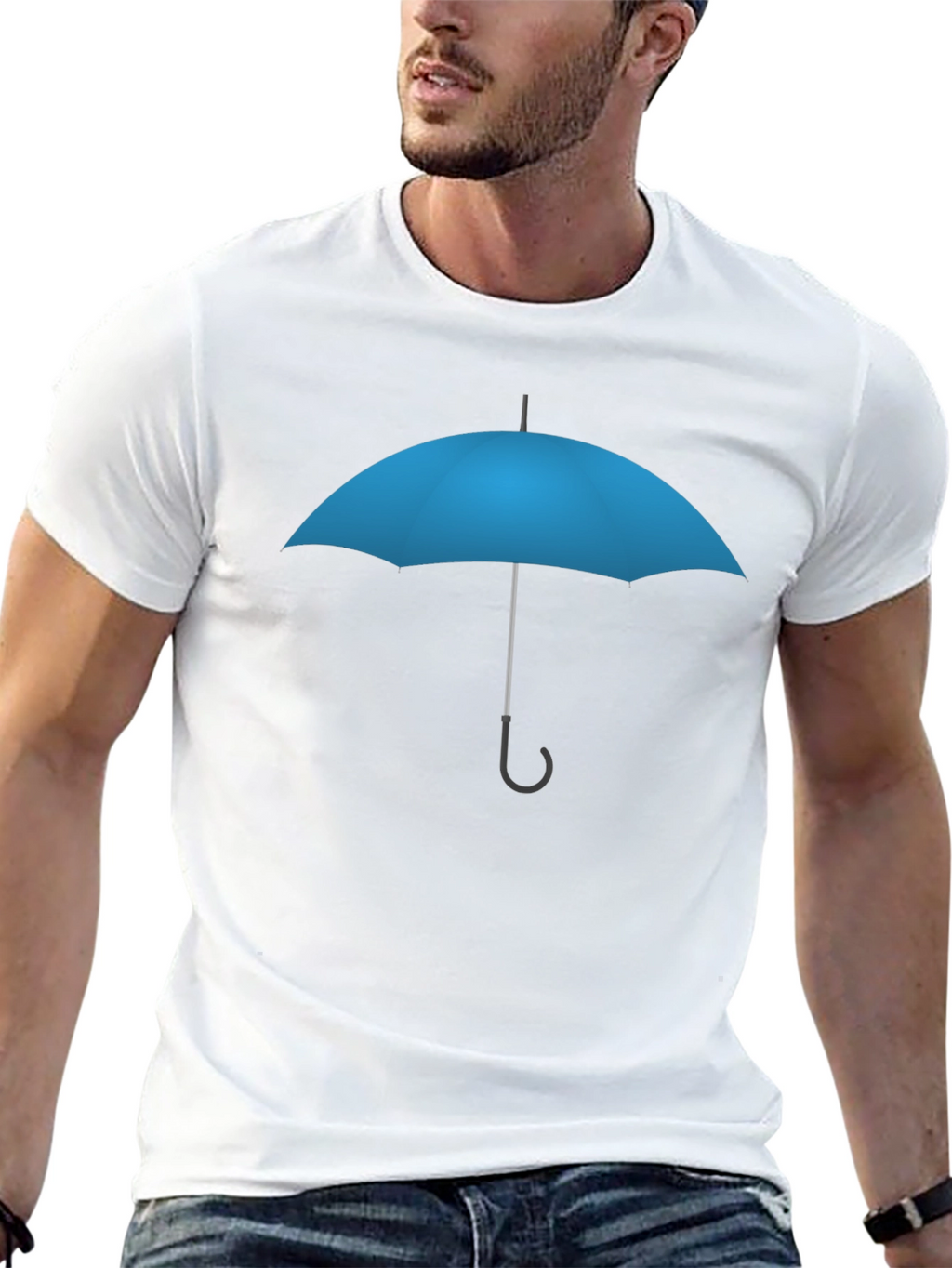 Blue Umbrella Graphic T-Shirt - Stylish Casual Wear