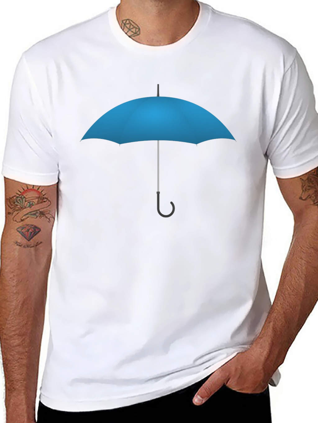 Blue Umbrella Graphic T-Shirt - Stylish Casual Wear