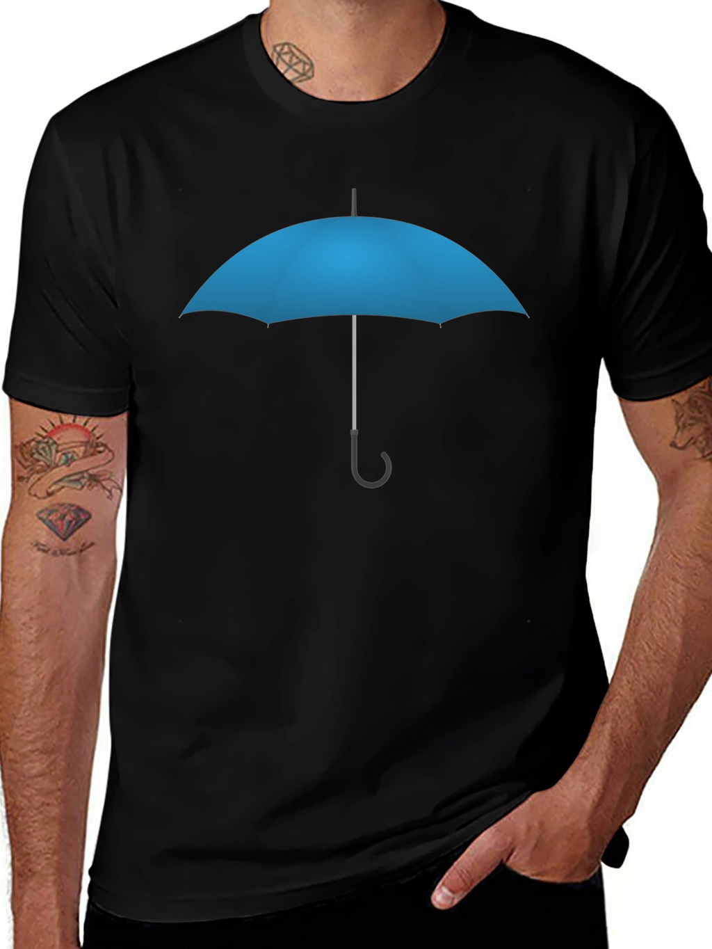 Blue Umbrella Graphic T-Shirt - Stylish Casual Wear