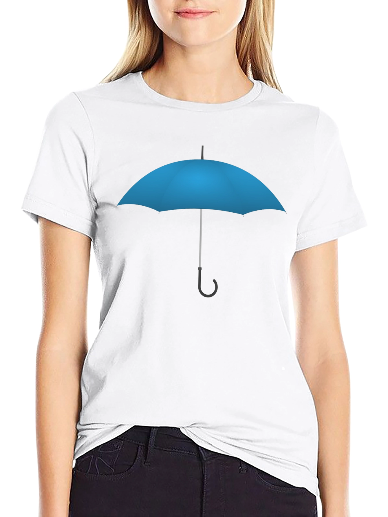 Blue Umbrella Graphic T-Shirt - Stylish Casual Wear