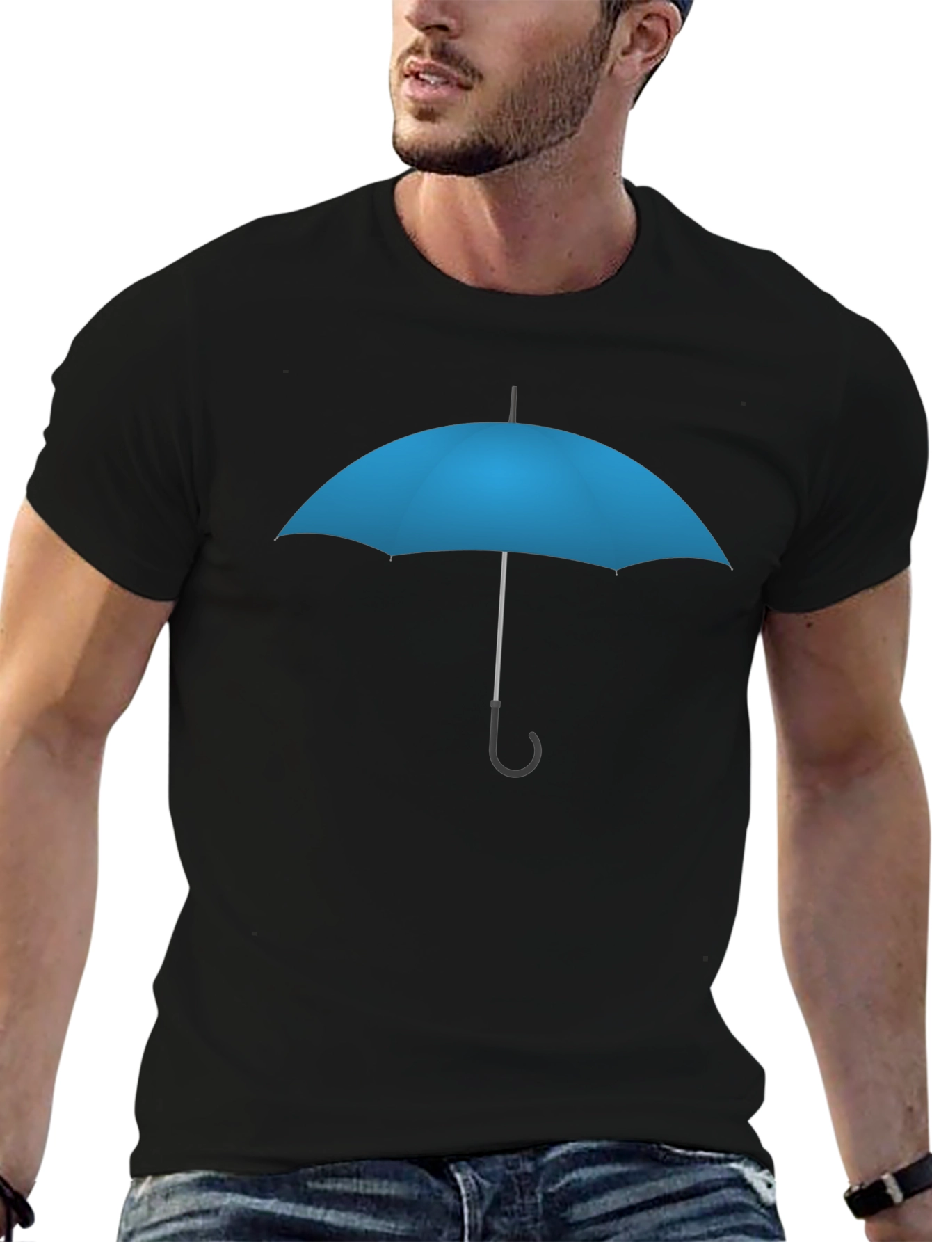 Blue Umbrella Graphic T-Shirt - Stylish Casual Wear