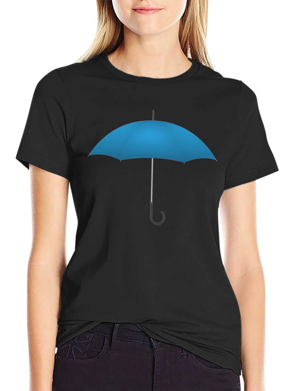 Blue Umbrella Graphic T-Shirt - Stylish Casual Wear