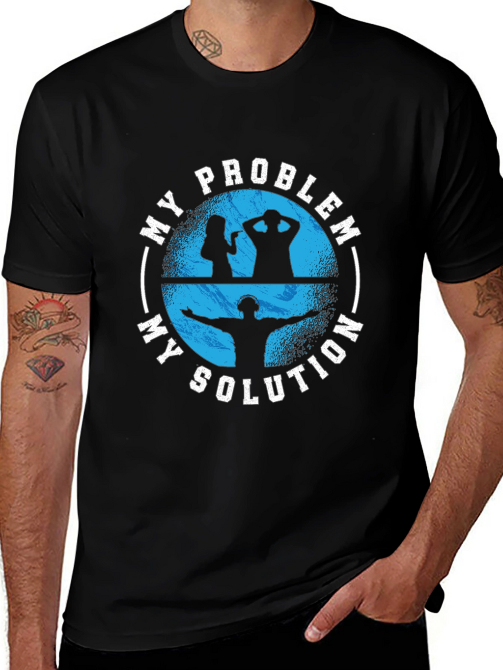 My Problem My Solution Black Graphic T-Shirt