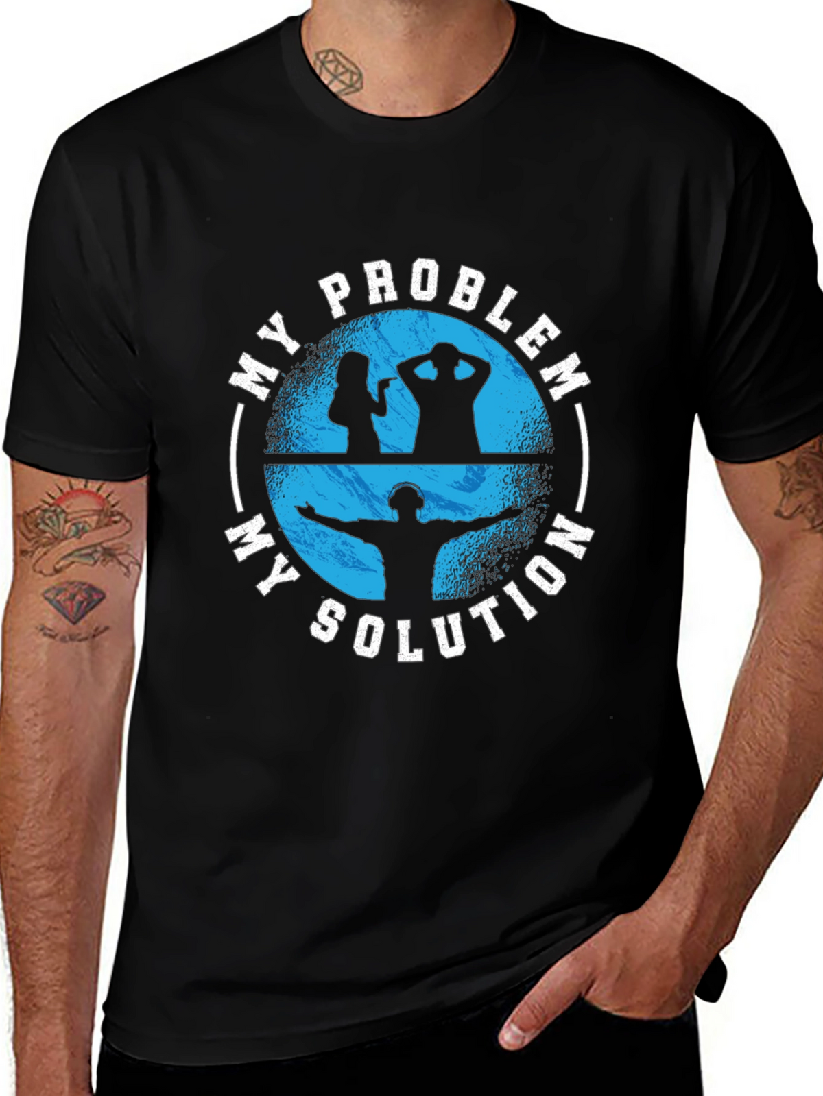 My Problem My Solution Black Graphic T-Shirt