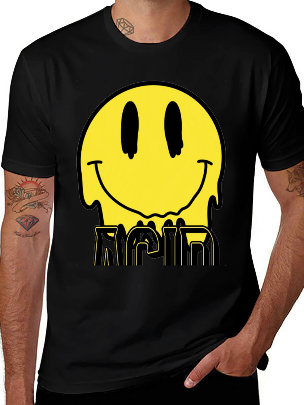 Acid Smiley Face Graphic Tee