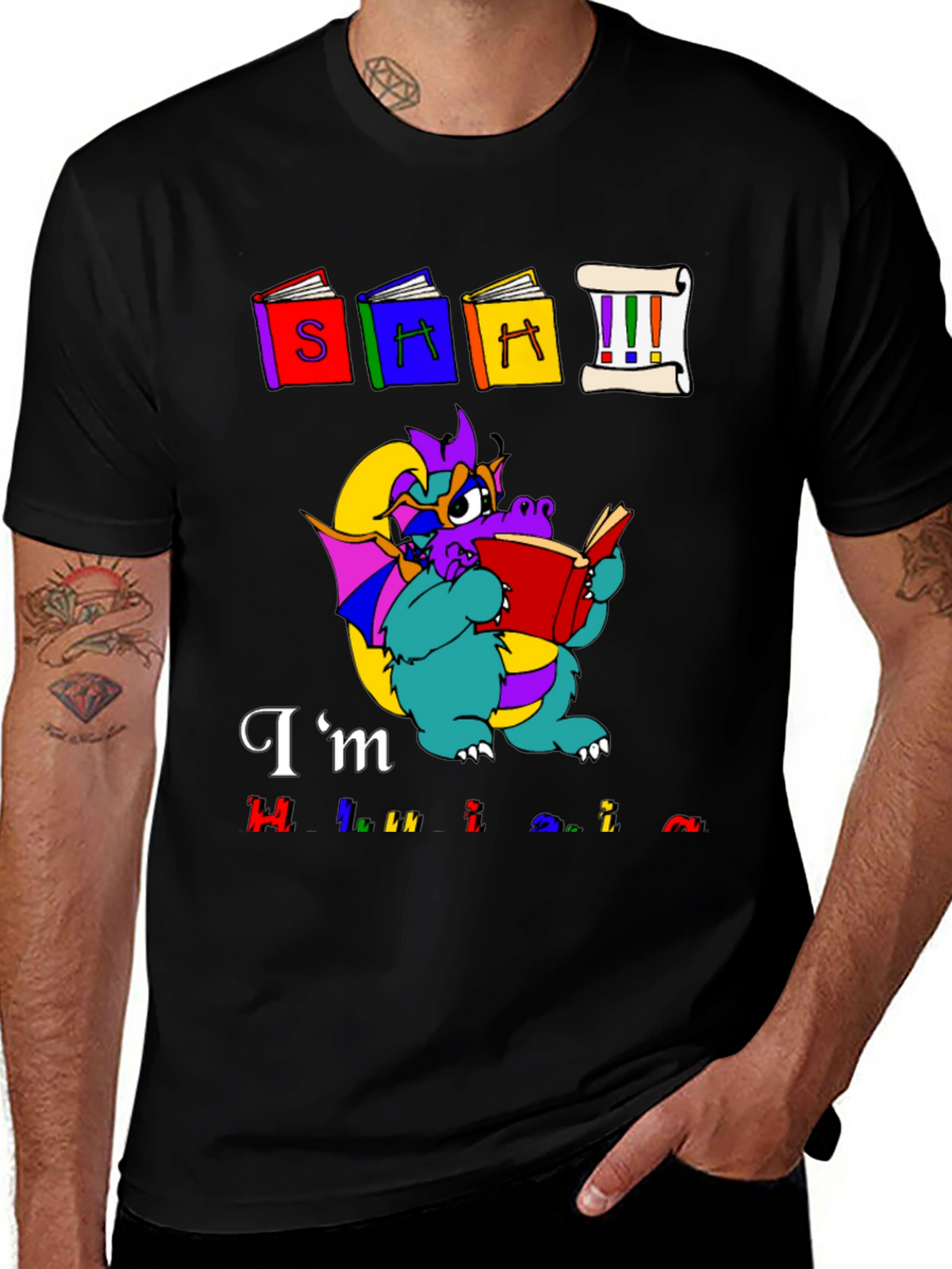 Book Dragon Graphic Tee - Im Hilarious T-Shirt