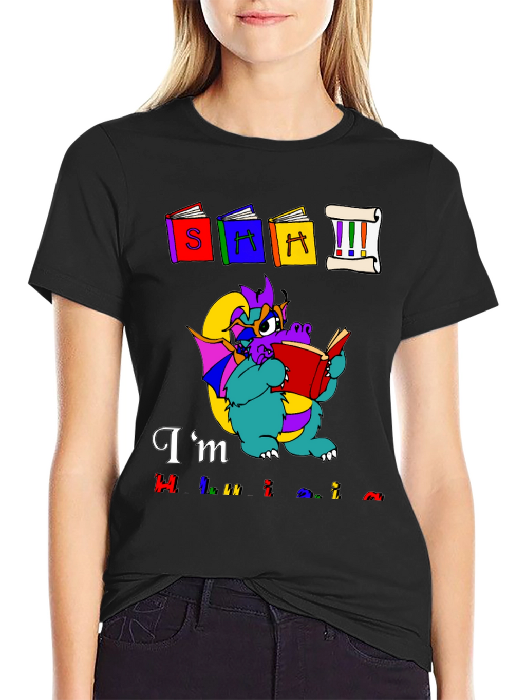 Book Dragon Graphic Tee - Im Hilarious T-Shirt