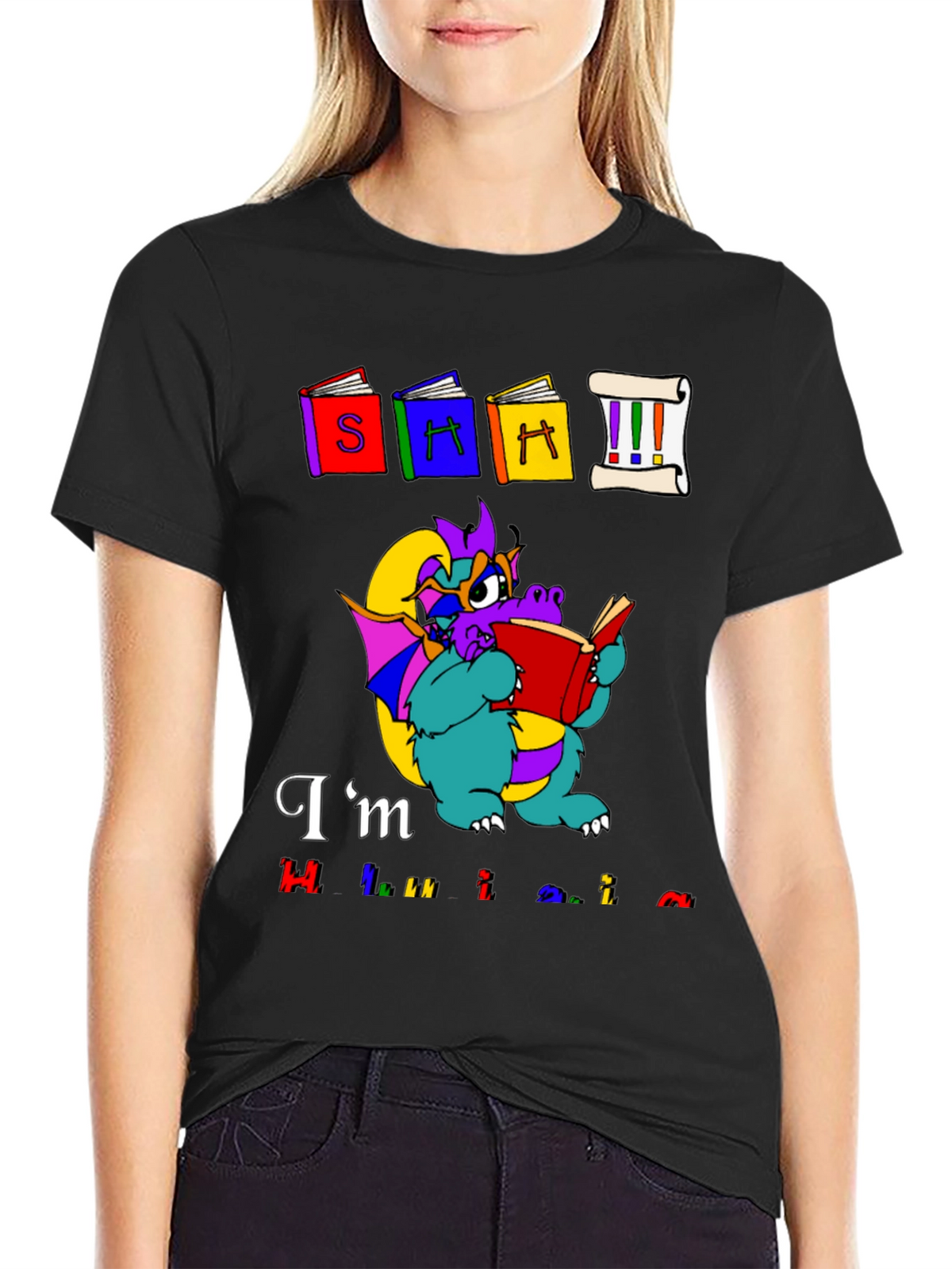 Book Dragon Graphic Tee - Im Hilarious T-Shirt