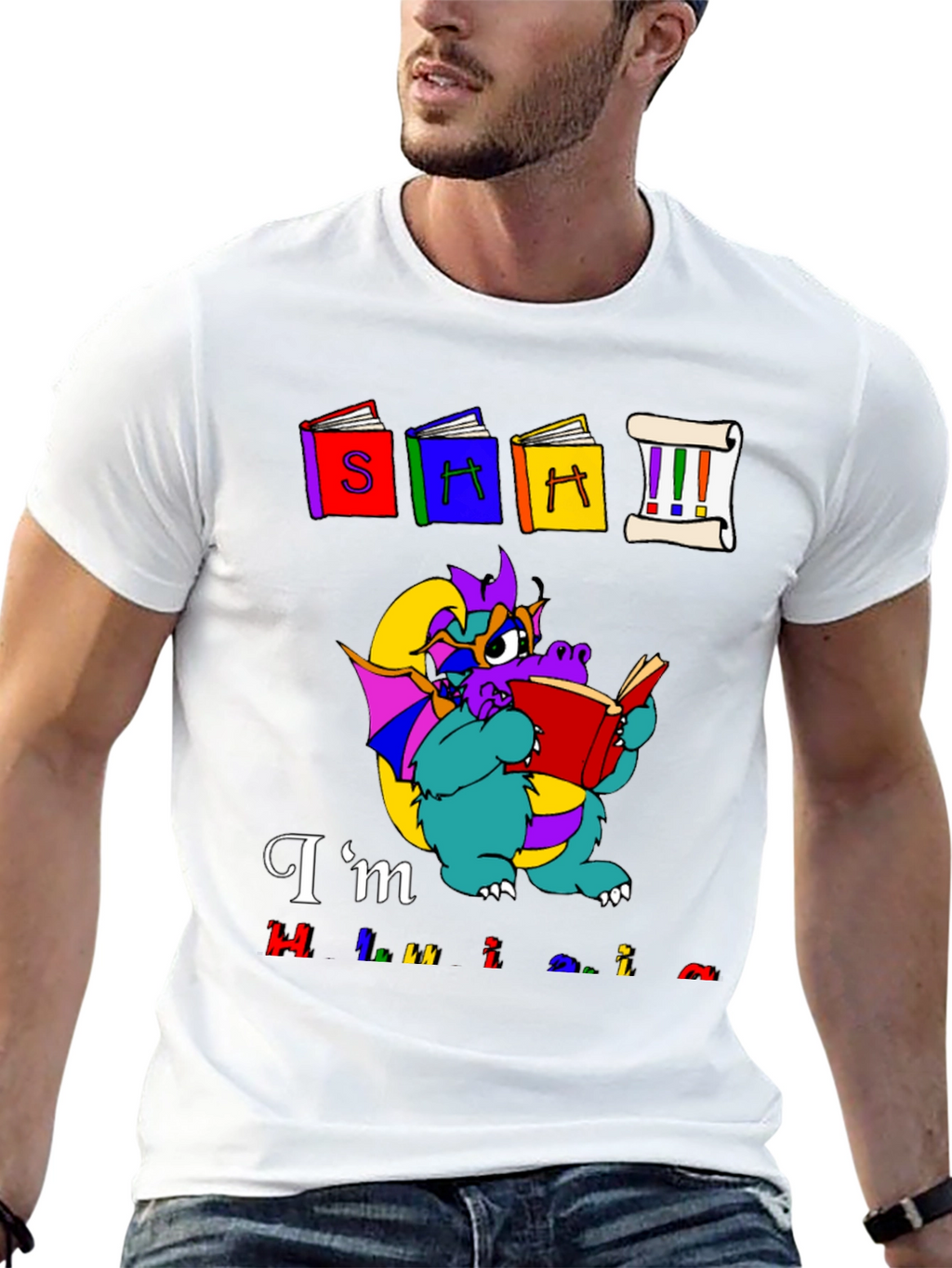 Book Dragon Graphic Tee - Im Hilarious T-Shirt