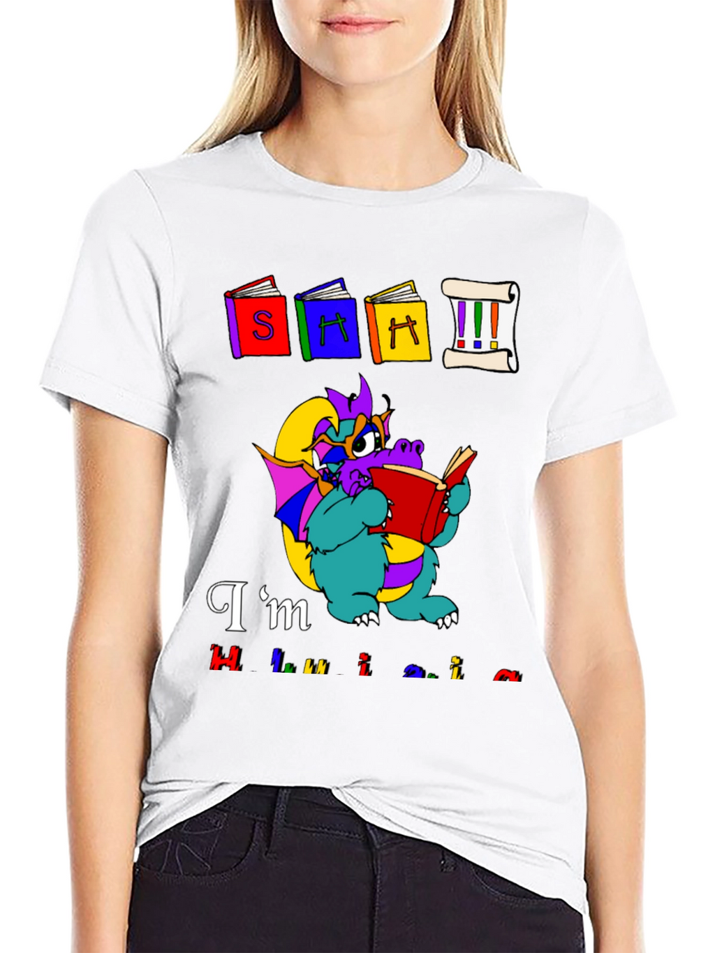Book Dragon Graphic Tee - Im Hilarious T-Shirt