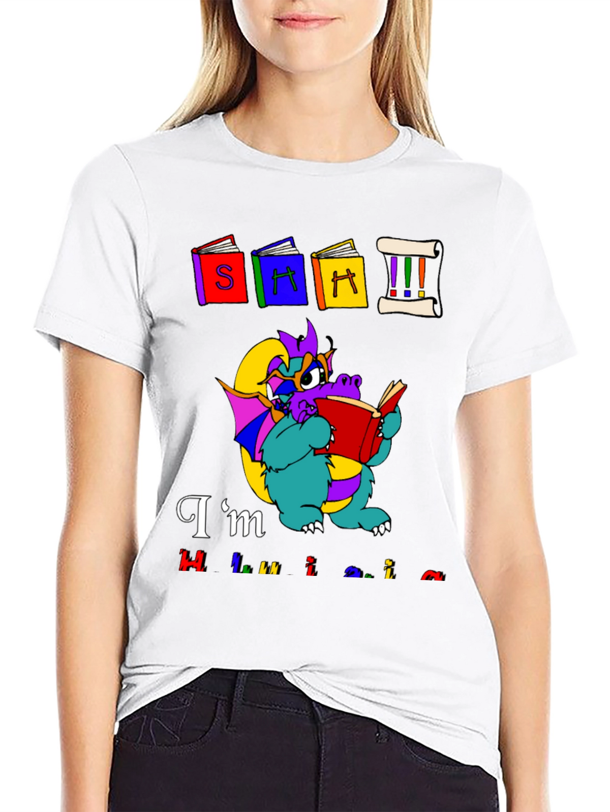 Book Dragon Graphic Tee - Im Hilarious T-Shirt