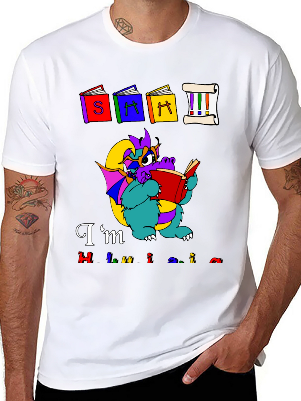 Book Dragon Graphic Tee - Im Hilarious T-Shirt