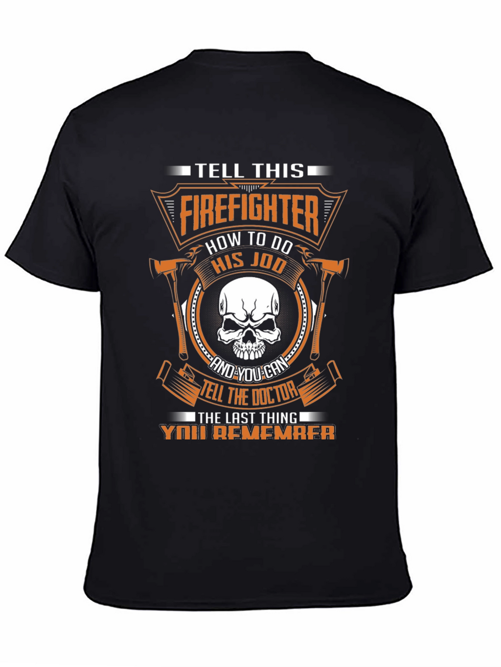 Firefighter Skull Graphic Tee