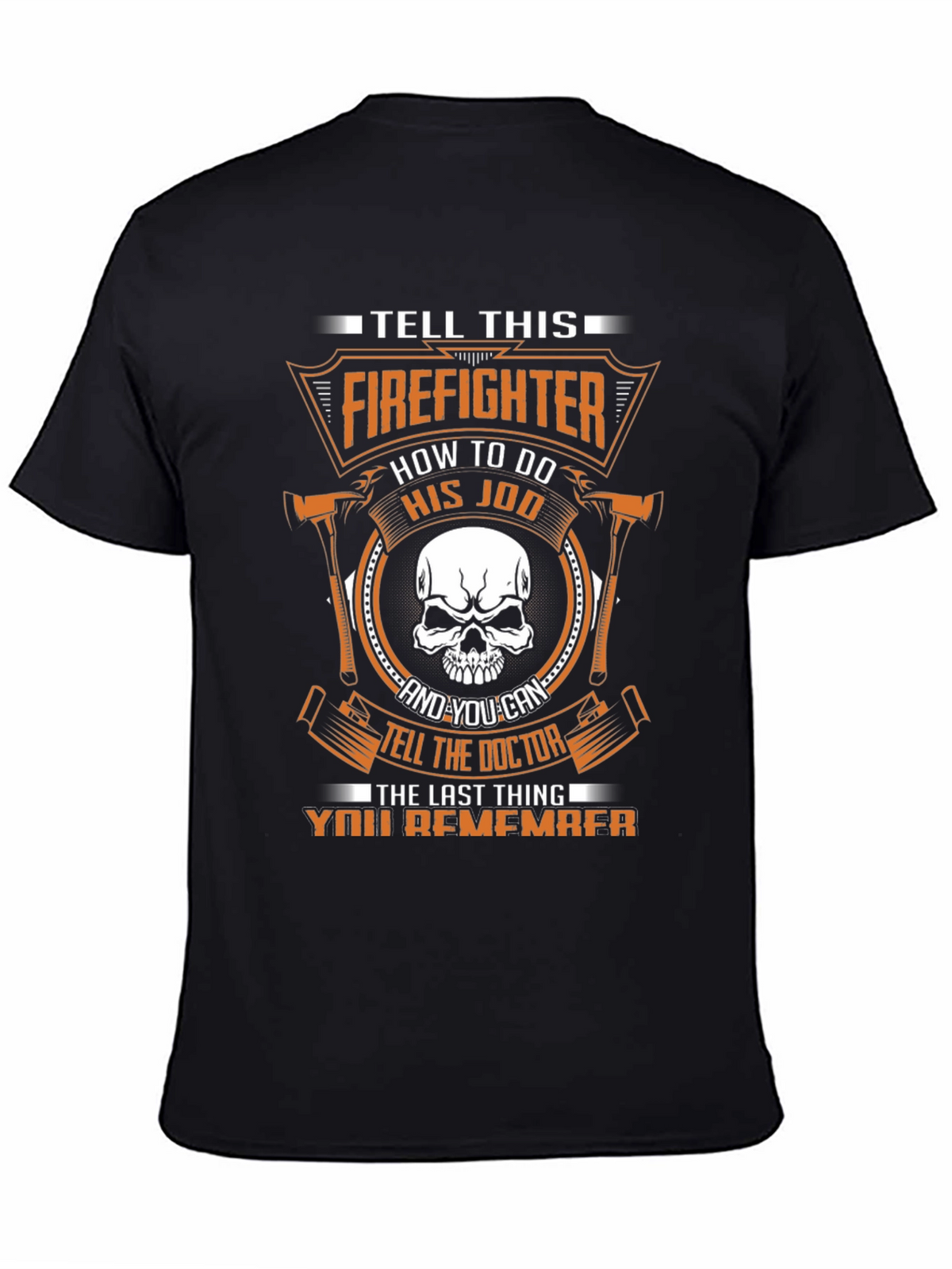 Firefighter Skull Graphic Tee