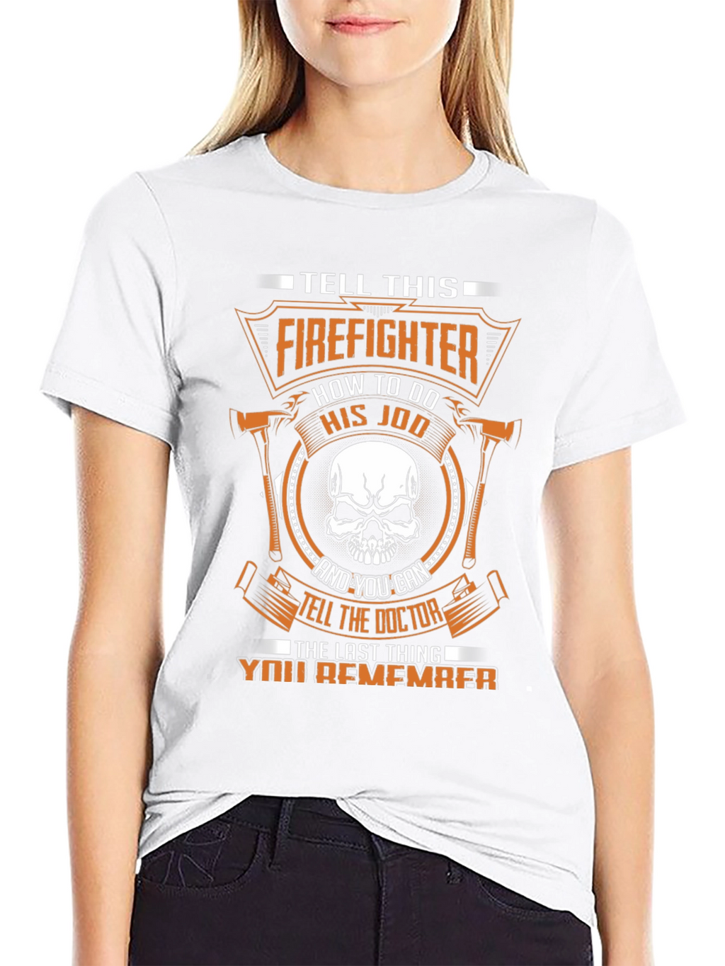 Firefighter Skull Graphic Tee