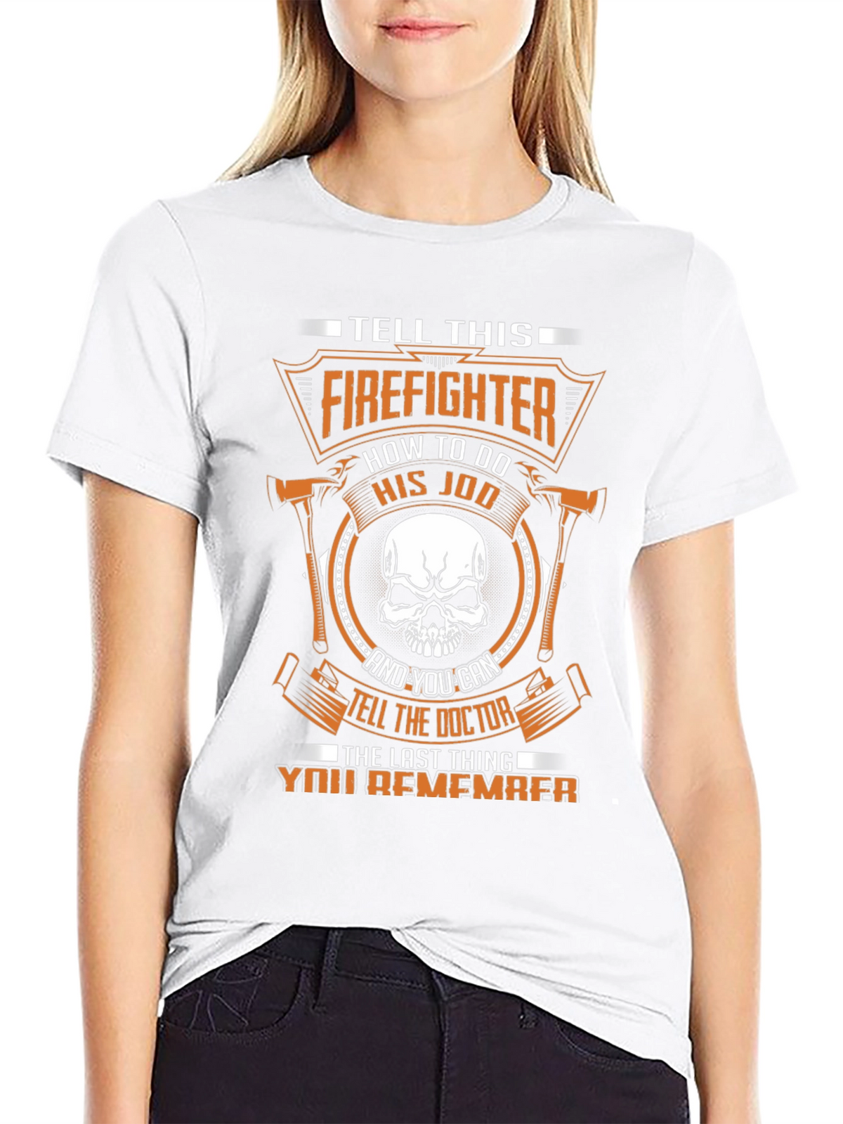 Firefighter Skull Graphic Tee