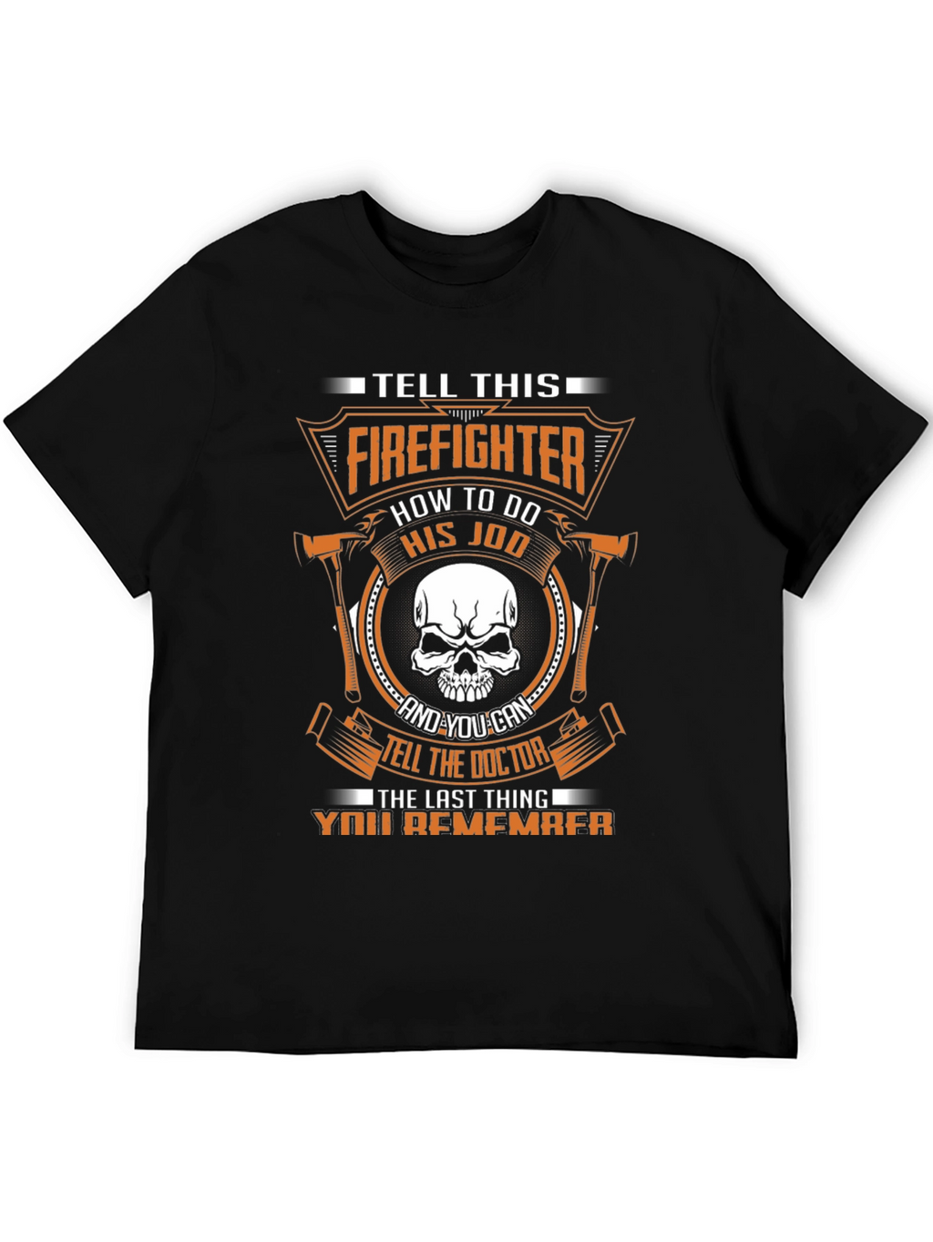 Firefighter Skull Graphic Tee