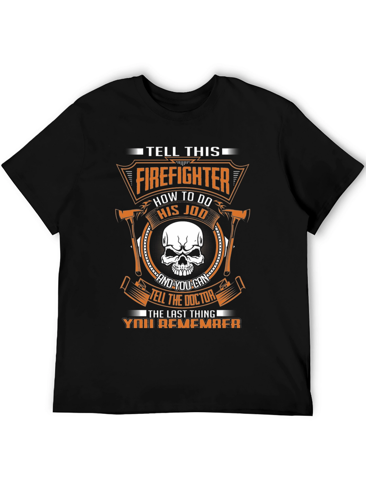 Firefighter Skull Graphic Tee