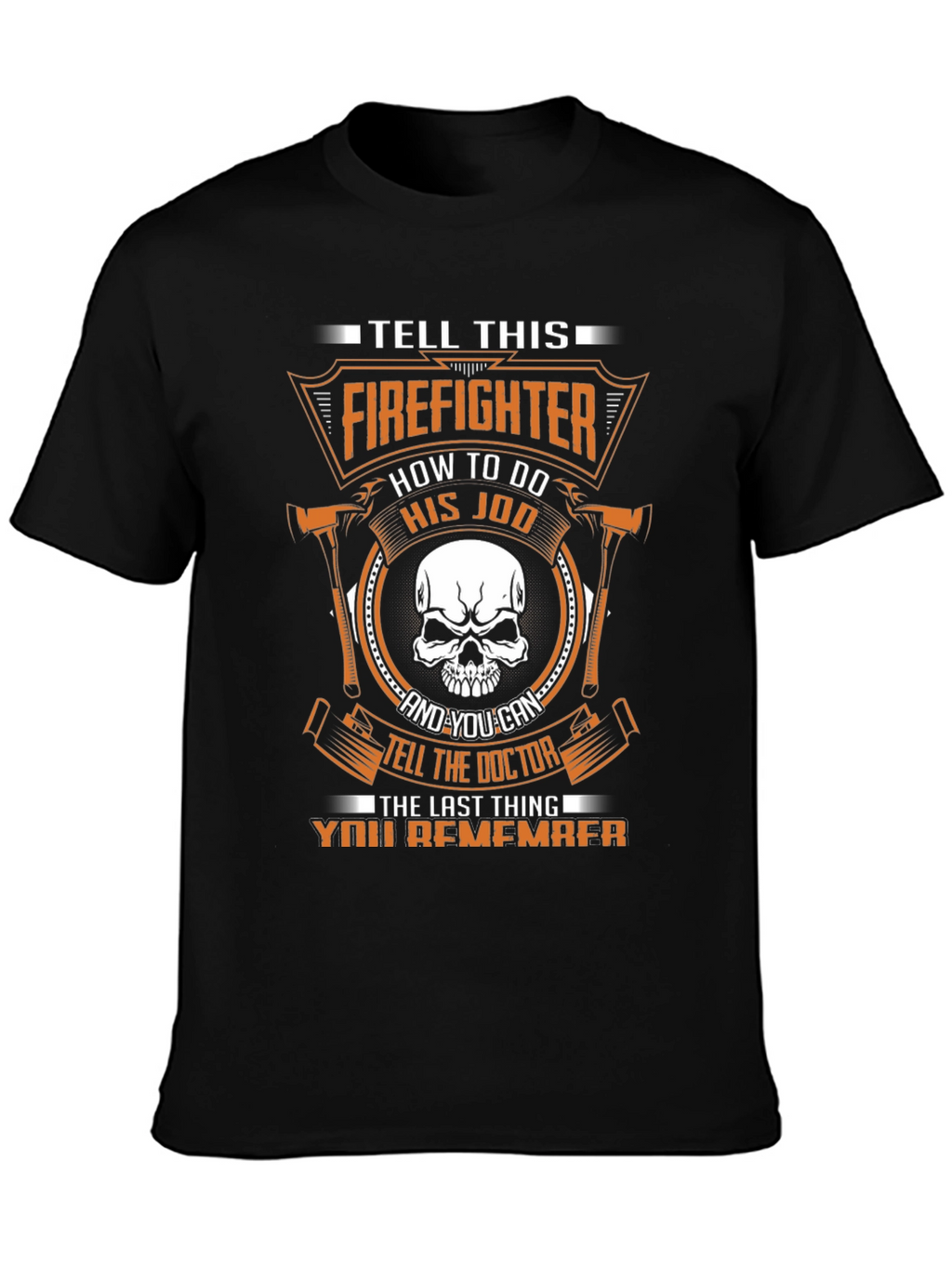 Firefighter Skull Graphic Tee