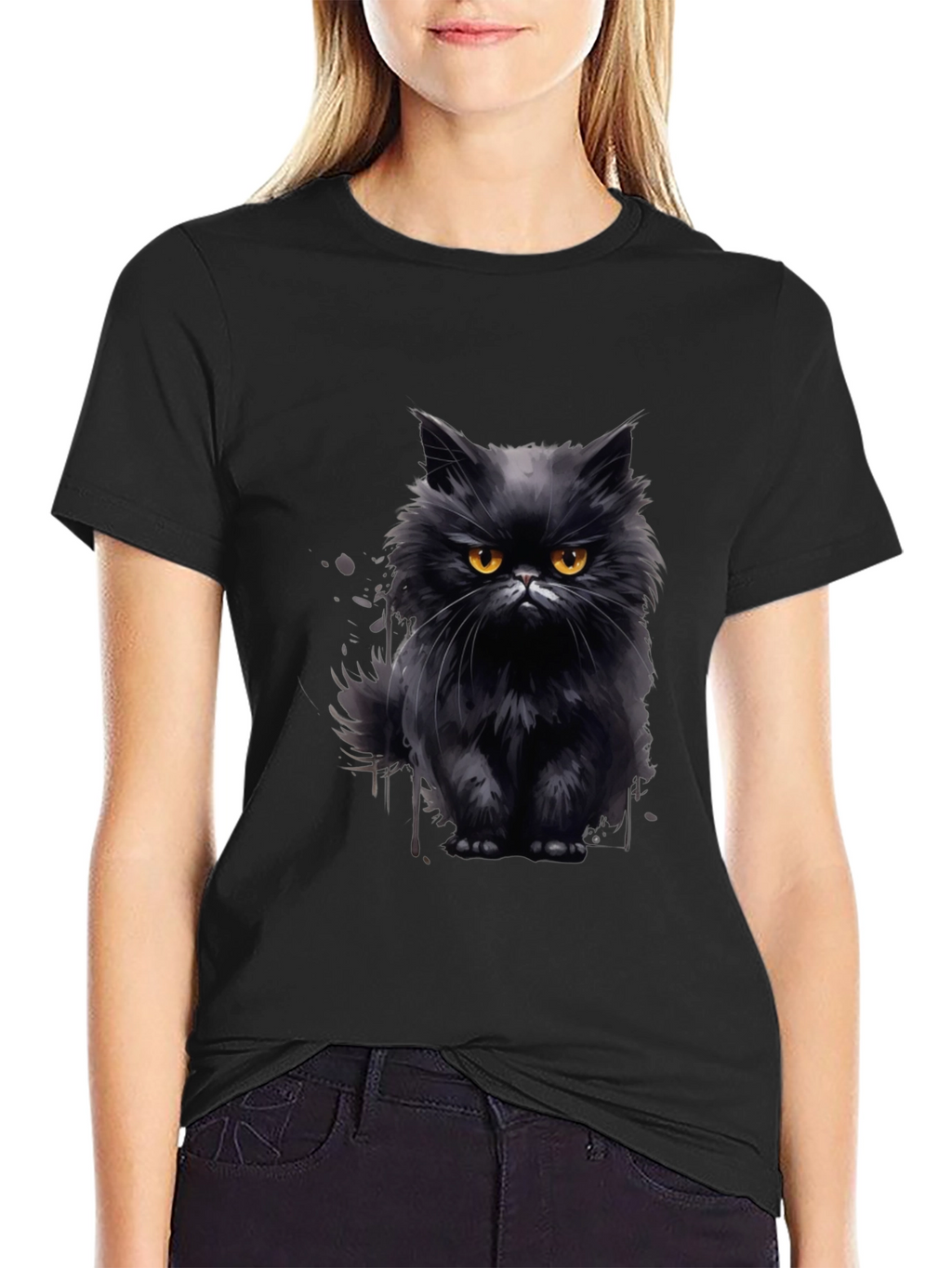 Black Cat Graphic T-Shirt - Mens Fashion