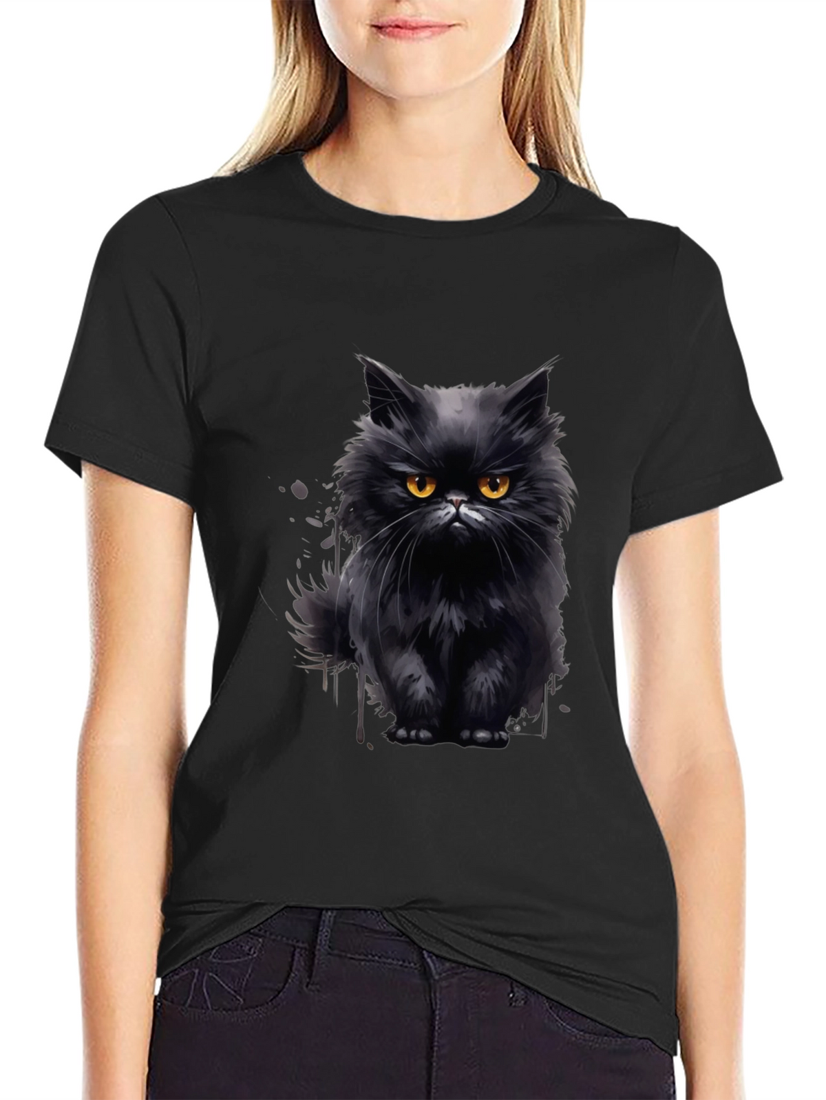 Black Cat Graphic T-Shirt - Mens Fashion