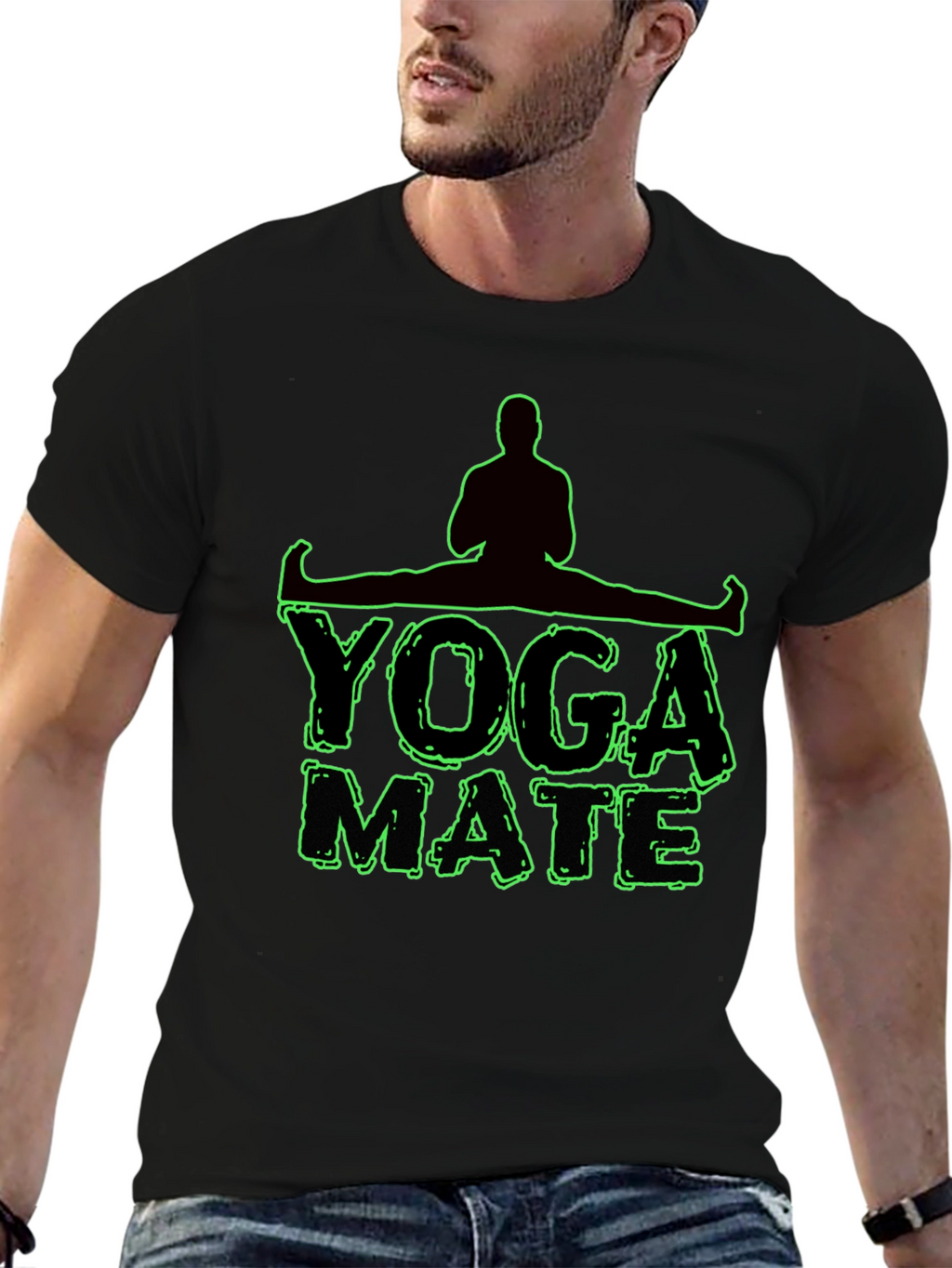 Yoga Mate Graphic T-Shirt - Mens Black Tee