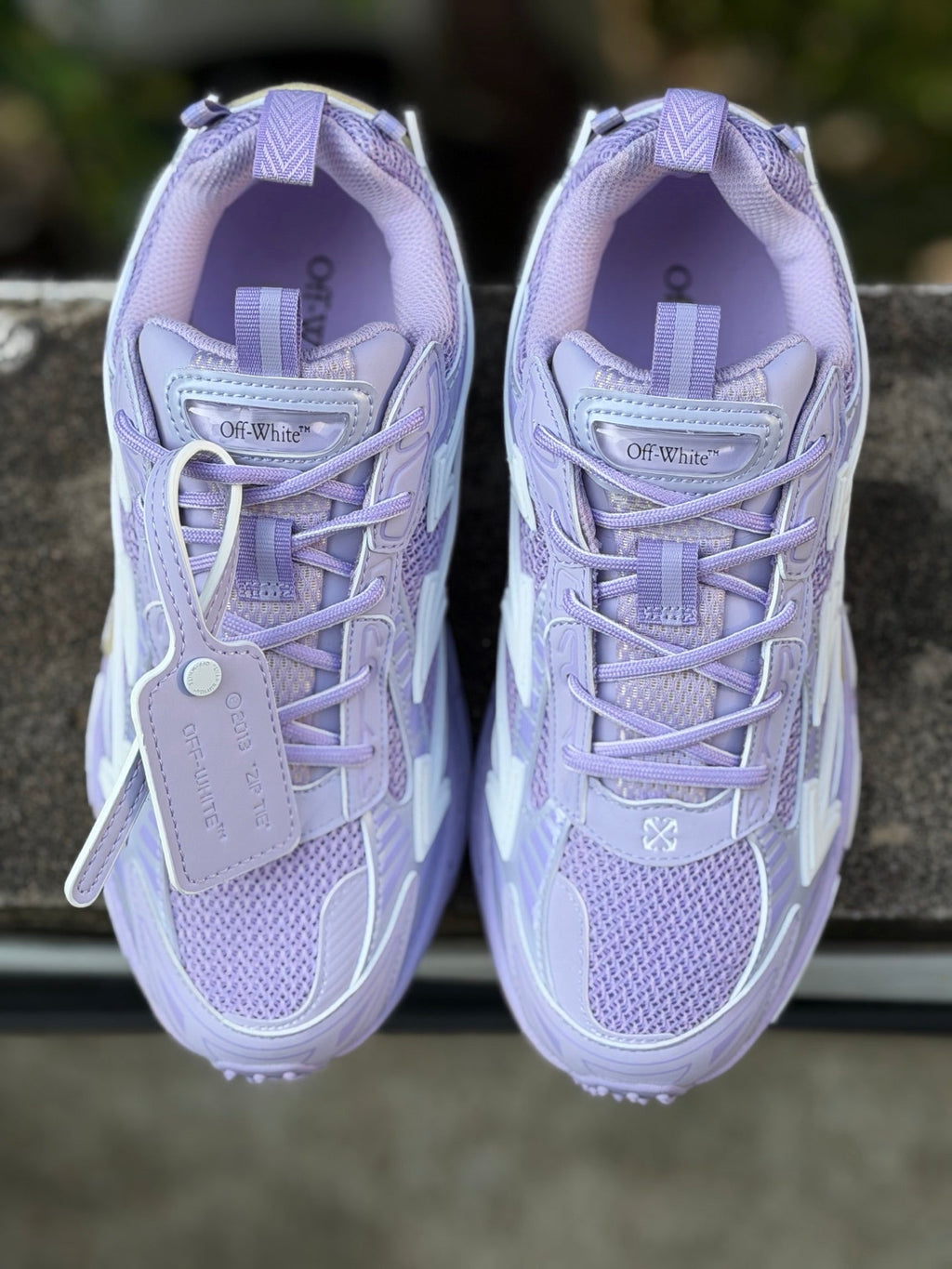 💜 Street-Style Star: Off-White Purple Mesh Retro Low-Cut Fashion Sneakers