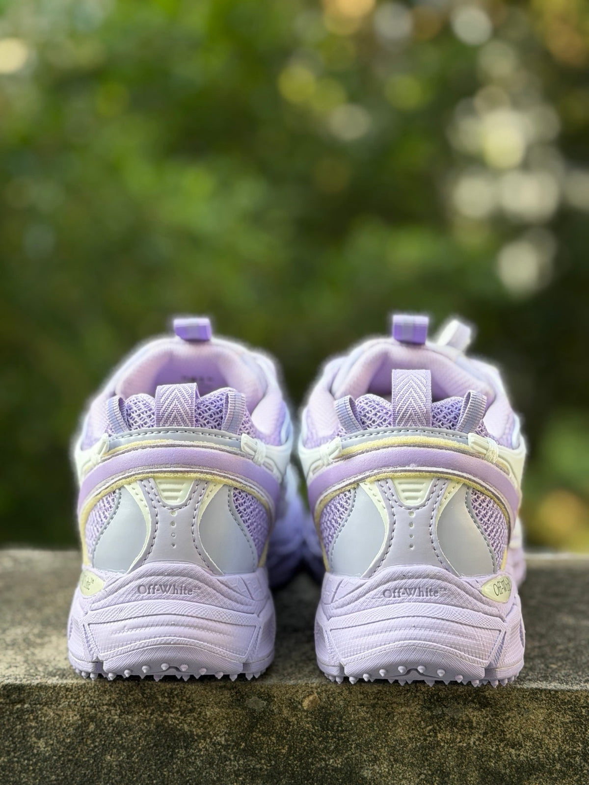 💜 Street-Style Star: Off-White Purple Mesh Retro Low-Cut Fashion Sneakers