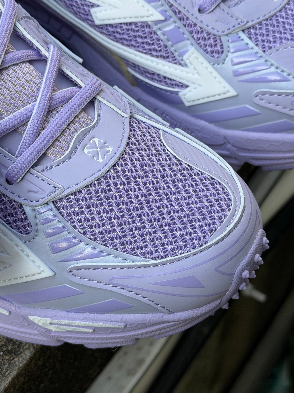 💜 Street-Style Star: Off-White Purple Mesh Retro Low-Cut Fashion Sneakers
