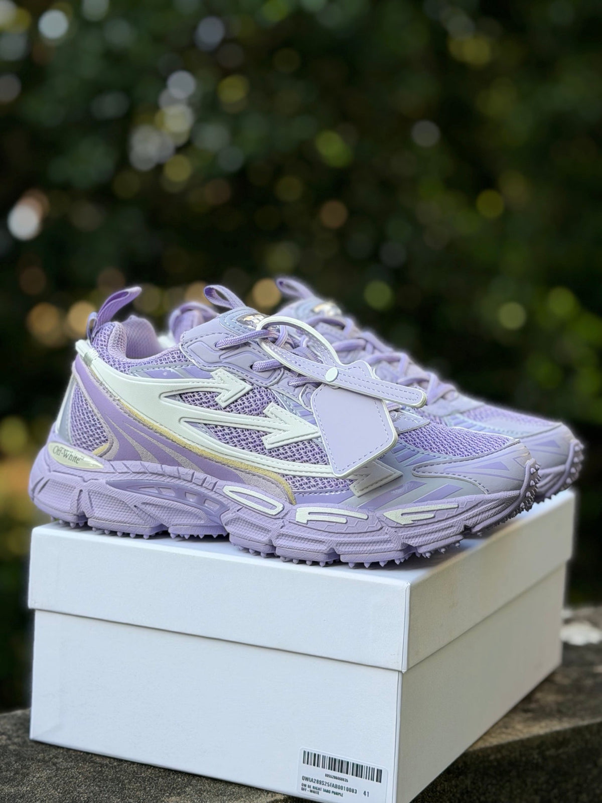 💜 Street-Style Star: Off-White Purple Mesh Retro Low-Cut Fashion Sneakers