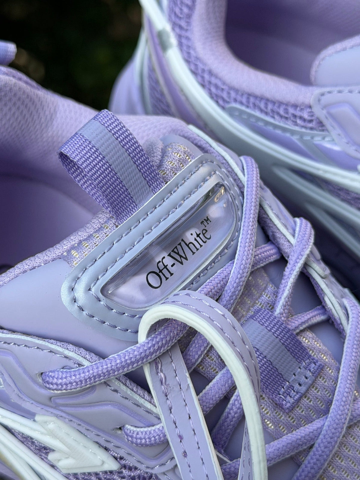 💜 Street-Style Star: Off-White Purple Mesh Retro Low-Cut Fashion Sneakers