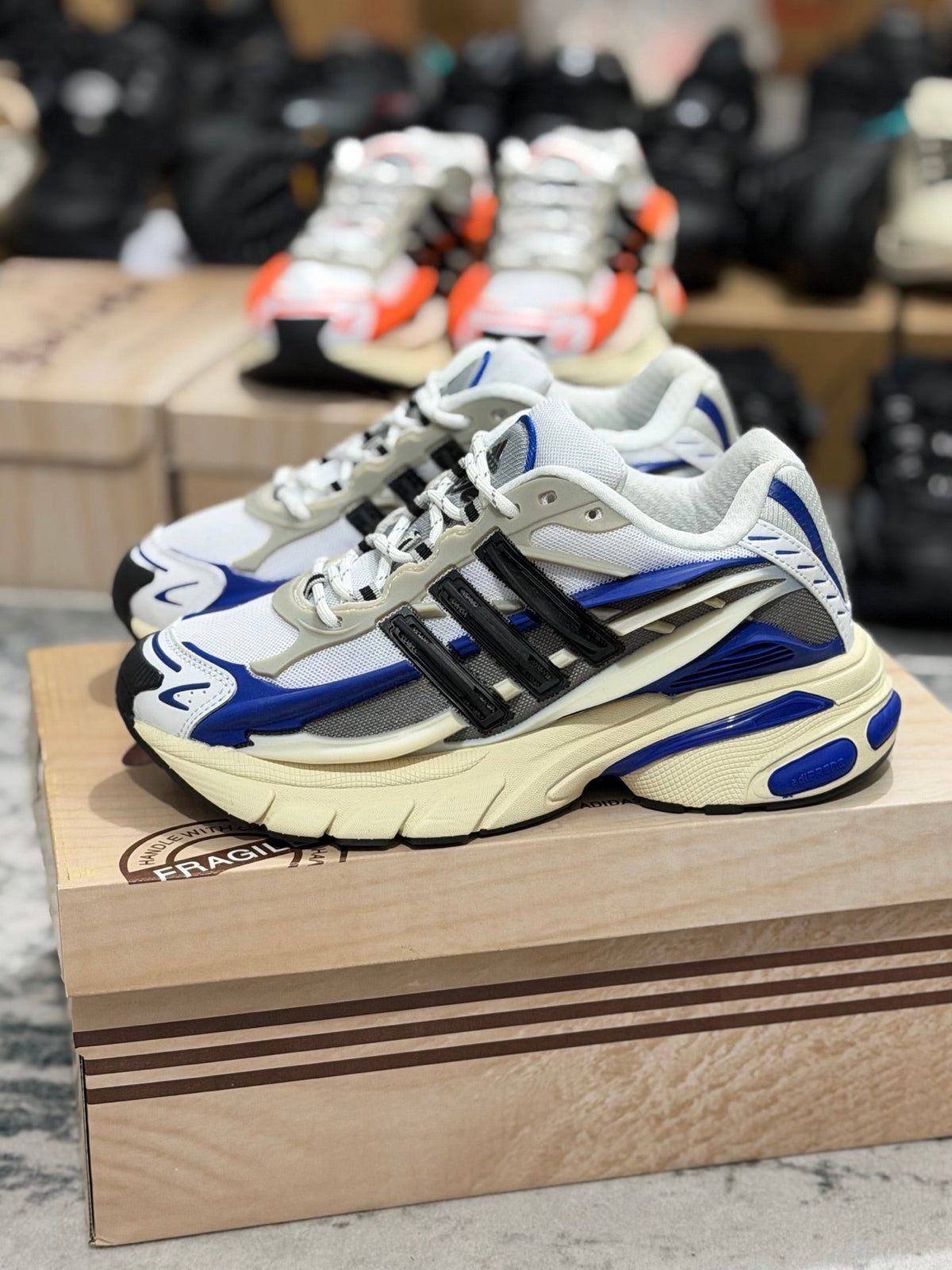 💙 Retro Vibes: Adidas Adistar Jellyfish Retro Blue White Running Sneakers Men Women Casual Shoes