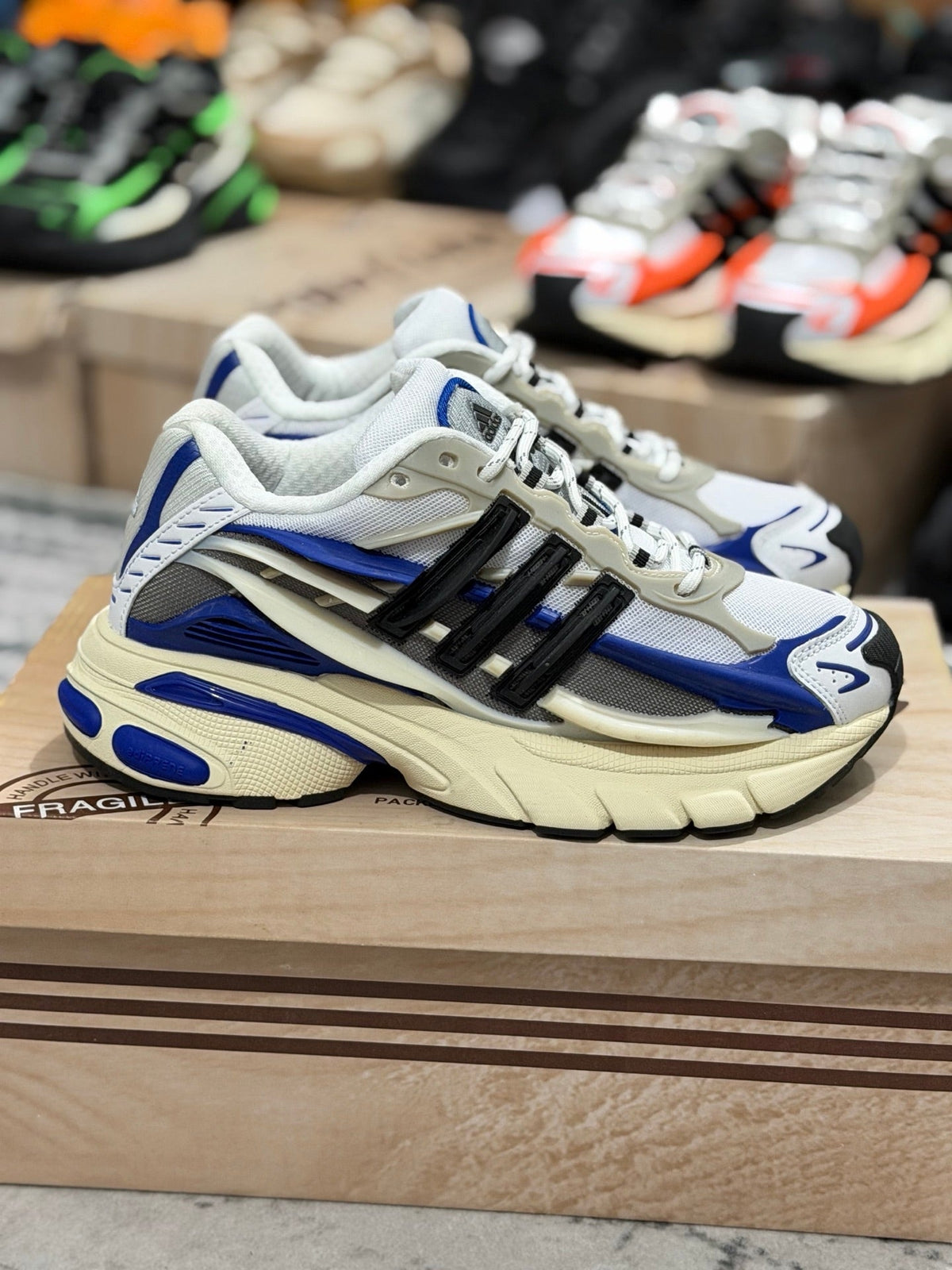 💙 Retro Vibes: Adidas Adistar Jellyfish Retro Blue White Running Sneakers Men Women Casual Shoes