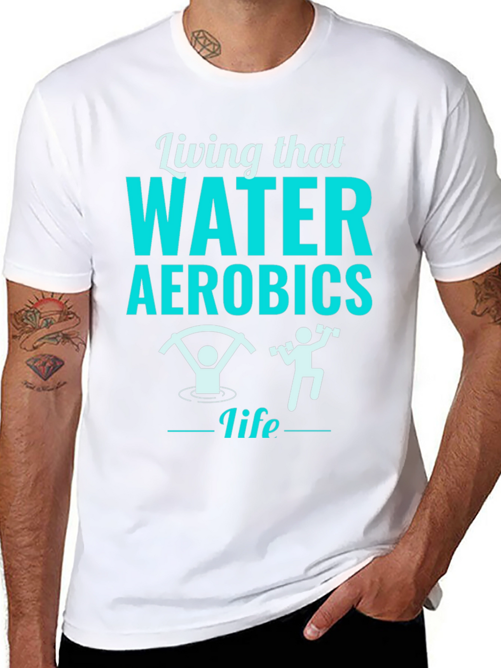 Living That Water Aerobics Life Black T-Shirt