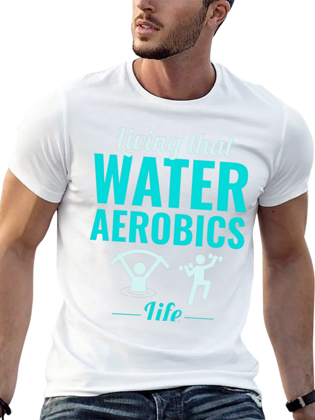 Living That Water Aerobics Life Black T-Shirt